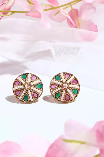 Multicolored Kundan Earrings