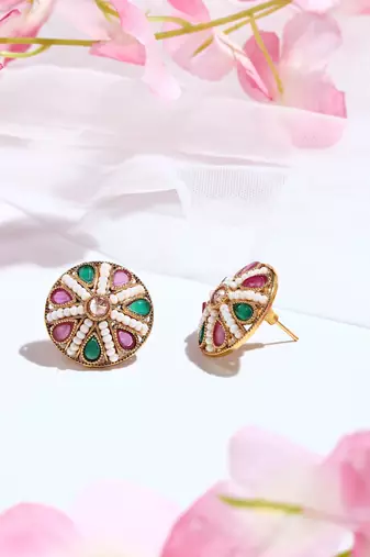 Multicolored Kundan Earrings