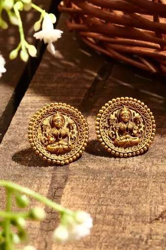 Gold Plated Motif Earrings