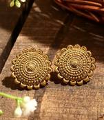 Gold Plated-Plated Floral Shaped Earrings