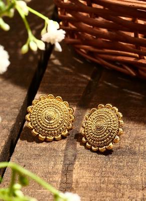 Gold Plated-Plated Floral Shaped Earrings 2