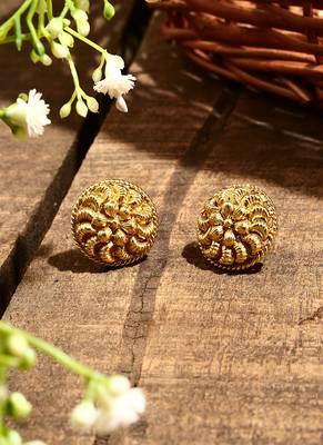 Round Gold Plated Earrings 2