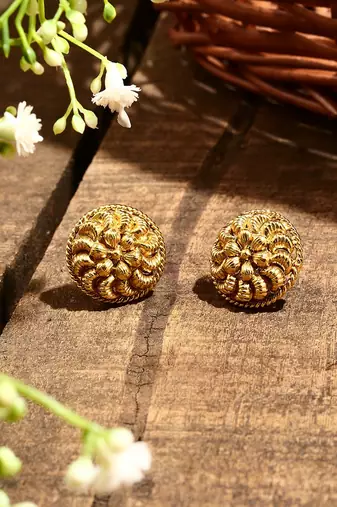 Round Gold Plated Earrings