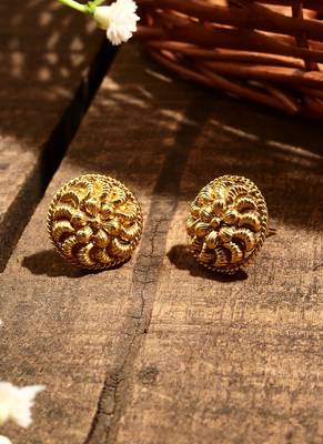 Round Gold Plated Earrings 3