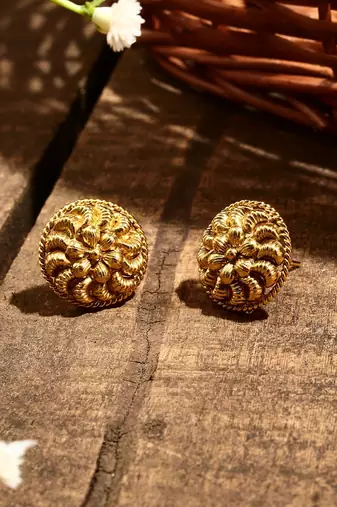 Round Gold Plated Earrings