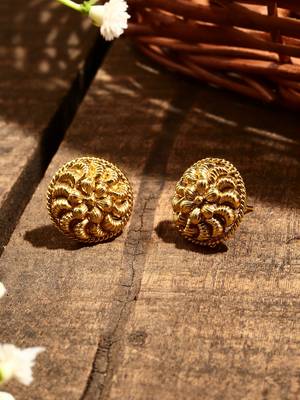 Round Gold Plated Earrings 5
