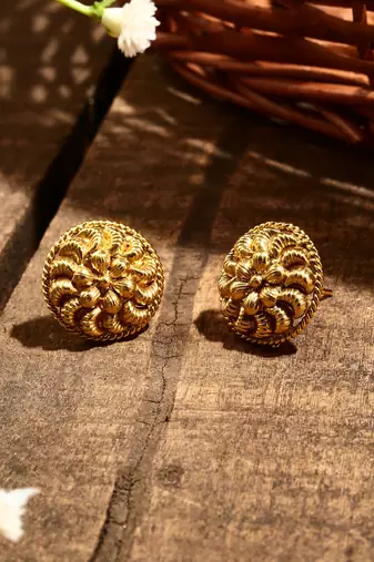 Round Gold Plated Earrings