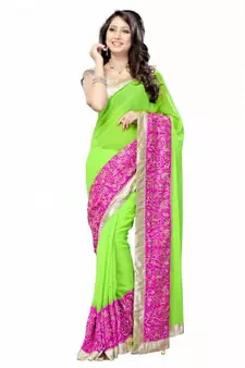 Sridevi Bollywood Design Zari Border Chiffon Saree Diwali Special Gift 558