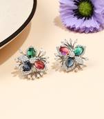 Multicolored American Diamond Earring
