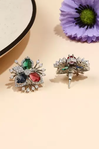 Multicolored American Diamond Earring