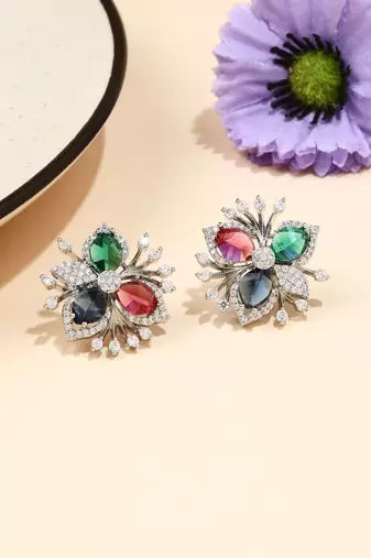 Multicolored American Diamond Earring