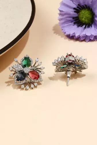 Multicolored American Diamond Earring