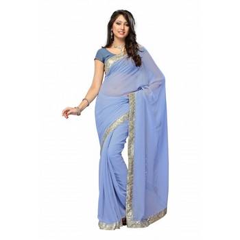 Daisy Shah Bollywood Designer Grey Georgette Saree Deepawali Gift 570 2