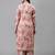 Seva chikan hand embroidered pink mal-mal lucknow chikankari women kurta set