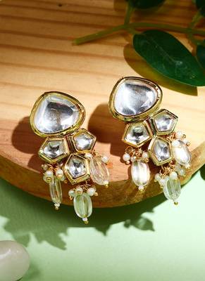 Kundan White Gold Earrings 2