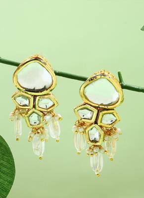 Kundan White Gold Earrings 3