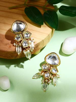 Kundan White Gold Earrings 4