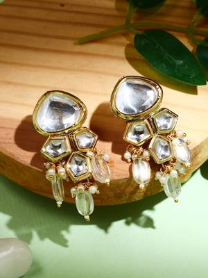 Kundan White Gold Earrings 5
