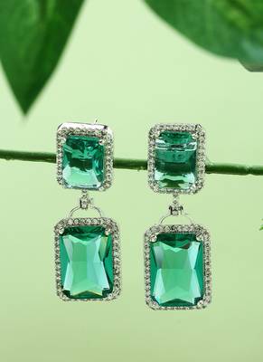Green American Diamond Earrings 3
