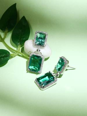 Green American Diamond Earrings 4