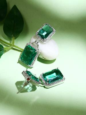 Green American Diamond Earrings 5