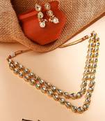 2 Layered Necklace Set with Long Earrings