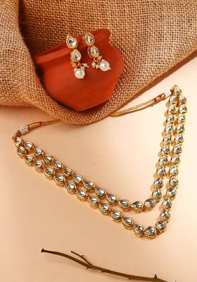 2 Layered Necklace Set with Long Earrings 5