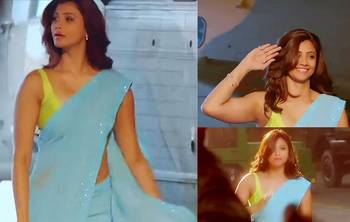 Daisy Shah Aqua Blue Color Bollywood Designer Sari Deepawali Special Gift 576 2