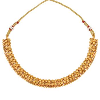 Fine antique gold necklace set with leaf motif 3