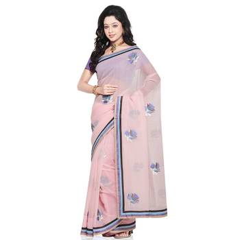 Exclusive Super Net Pure Cotton Saree Blouse Set Deepawali Gift 213 1