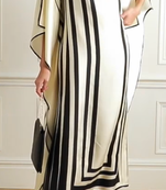 Casual Wear Calf Length Satin Silk Kaftan For Women