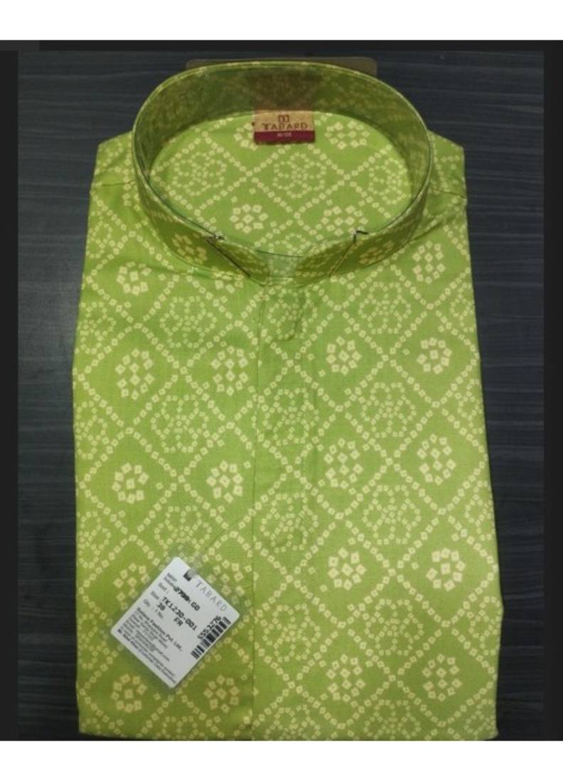 Mint Cotton Printed Men's Kurta
