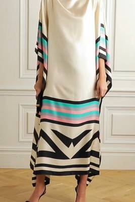 Casual Wear Calf Length Satin Silk Kaftan For Women 2