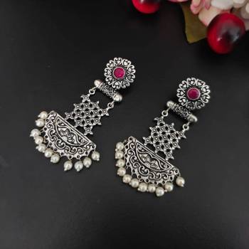 Oxidized earring dangler earrings, oxidized indian jewelry dangler stone earrings 2