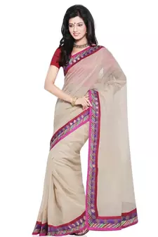 Latest Design Super Net Cotton Saree N Blouse Set Deepawali Special Gift 219