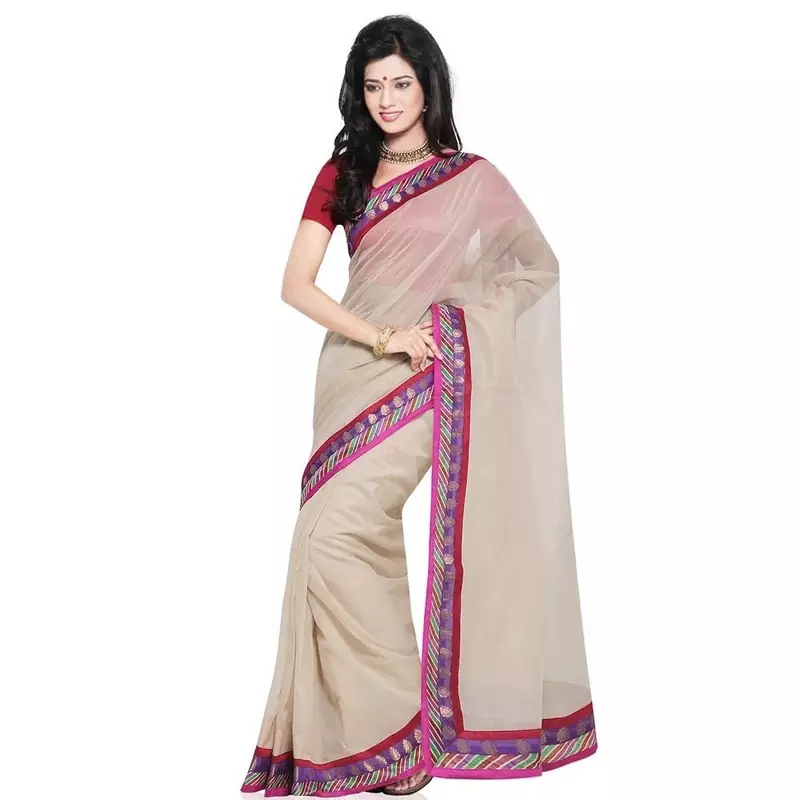 Latest Design Super Net Cotton Saree N Blouse Set Deepawali Special Gift 219
