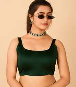 Green Satin Readymade Blouse