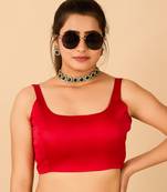 Red Satin Readymade Blouse