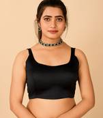 Black Satin Readymade Blouse