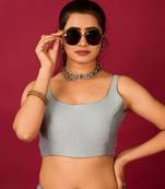 Grey Satin Readymade Blouse