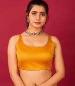 Mustard Satin Readymade Blouse