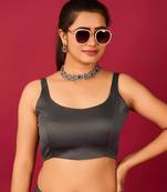 Mustard Satin Readymade Blouse