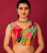 Red Satin Readymade Blouse