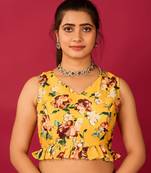 Yellow Satin Readymade Blouse