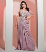 Lavender georgette glistening lilac gown