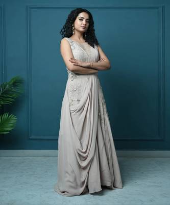 Gold georgette champagne whispers gown 1