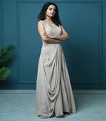 Gold georgette champagne whispers gown