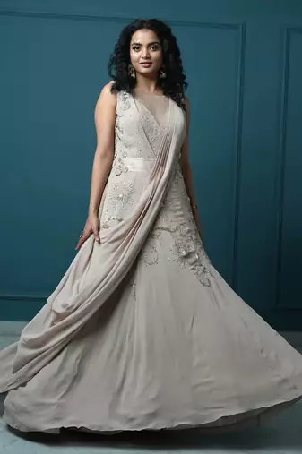 Gold georgette champagne whispers gown
