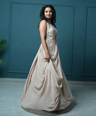 Gold georgette champagne whispers gown 3