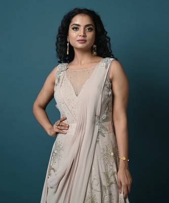 Gold georgette champagne whispers gown 4